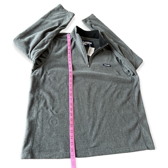 NWT Lands’ End Men’s Oeko-Tex Grey Fleece Quarter Zip Pullover, XL - Picture 9 of 10